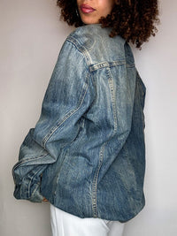 Veste en jean delavée XXL vintage