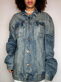 Veste en jean delavée XXL vintage
