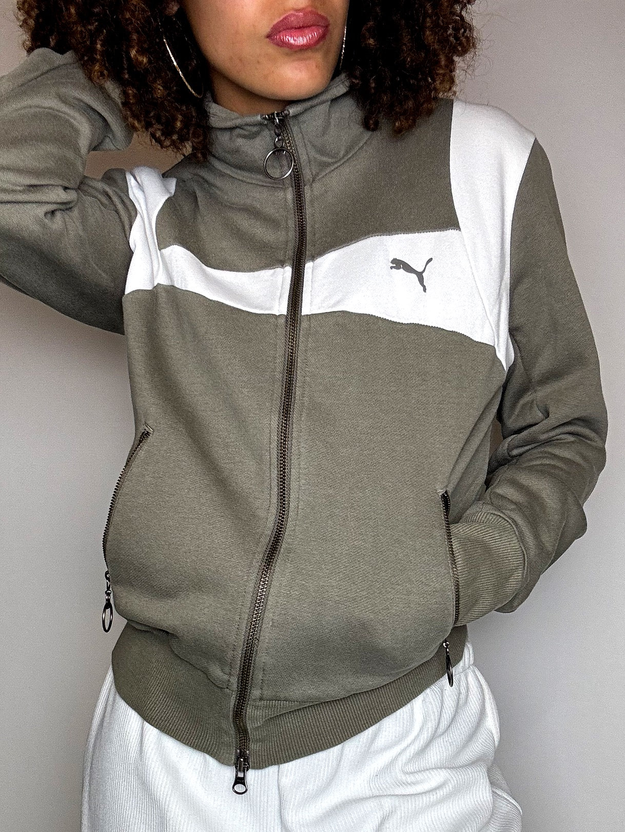 Jacket de sport kaki PUMA M vintage