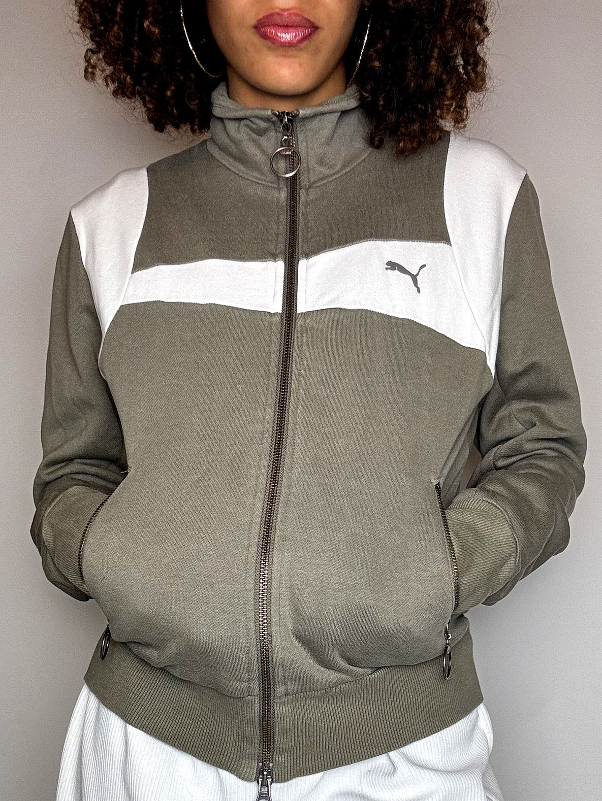 Jacket de sport kaki PUMA M vintage