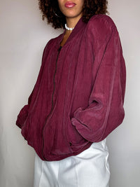 Vintage burgundy silk jacket L/XL