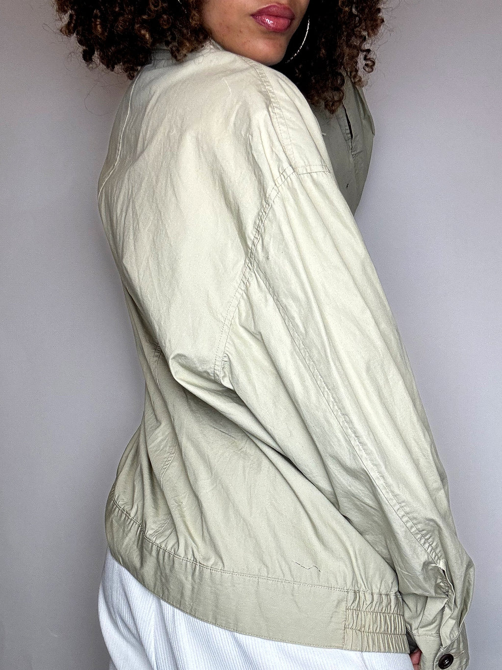 Vintage beigefarbene, leichte Jacke, Größe L/XL