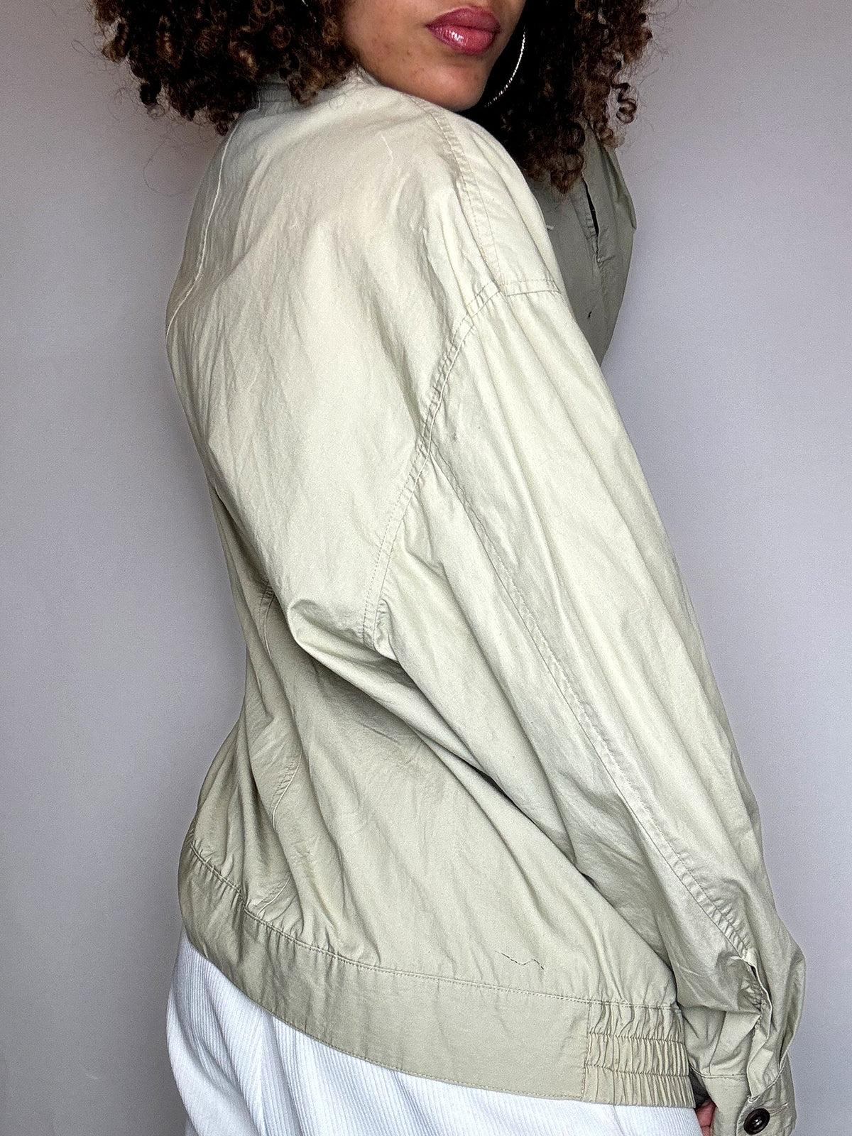 Vintage beigefarbene, leichte Jacke, Größe L/XL
