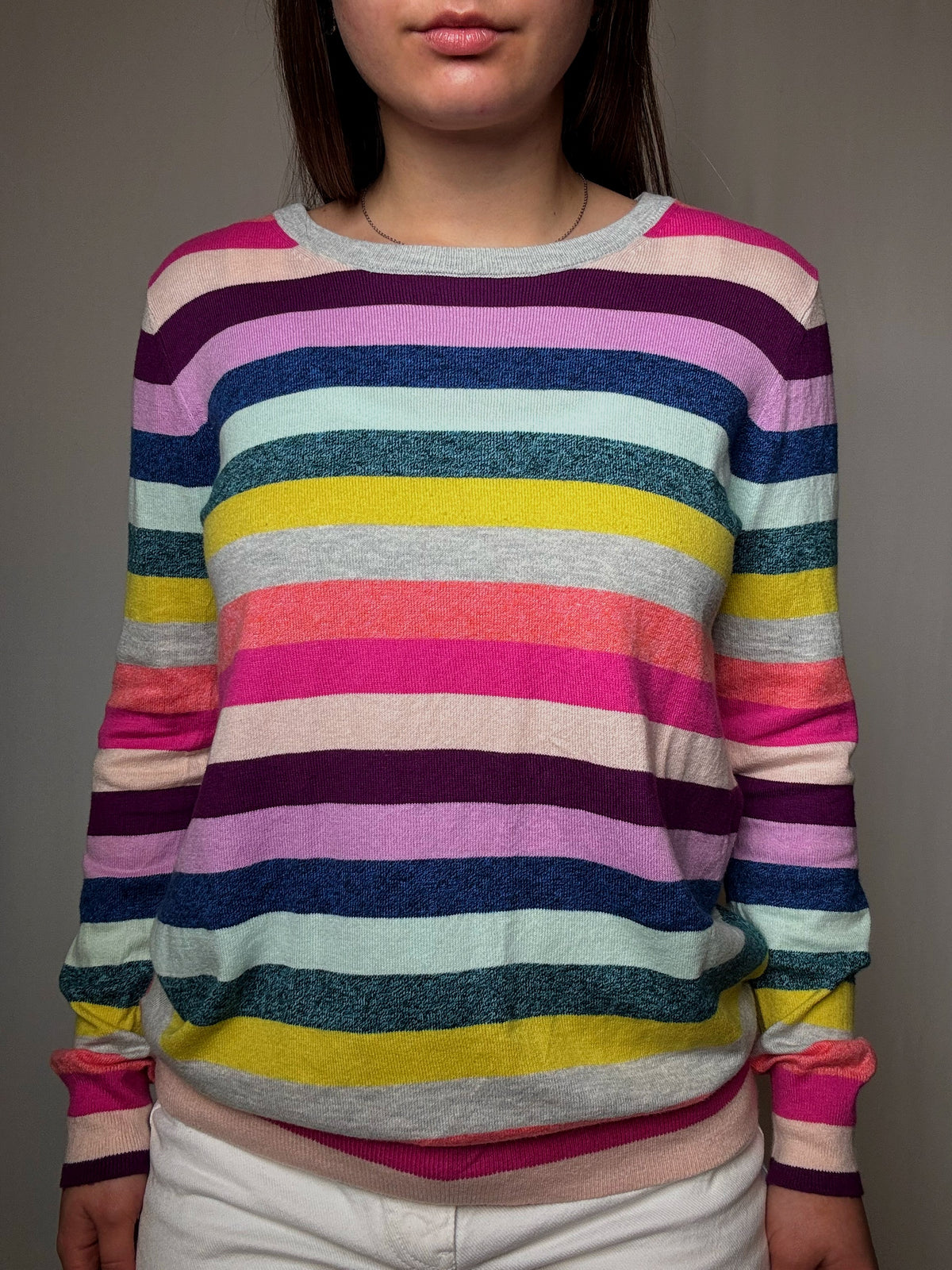 Pull rayé multicolore L vintage