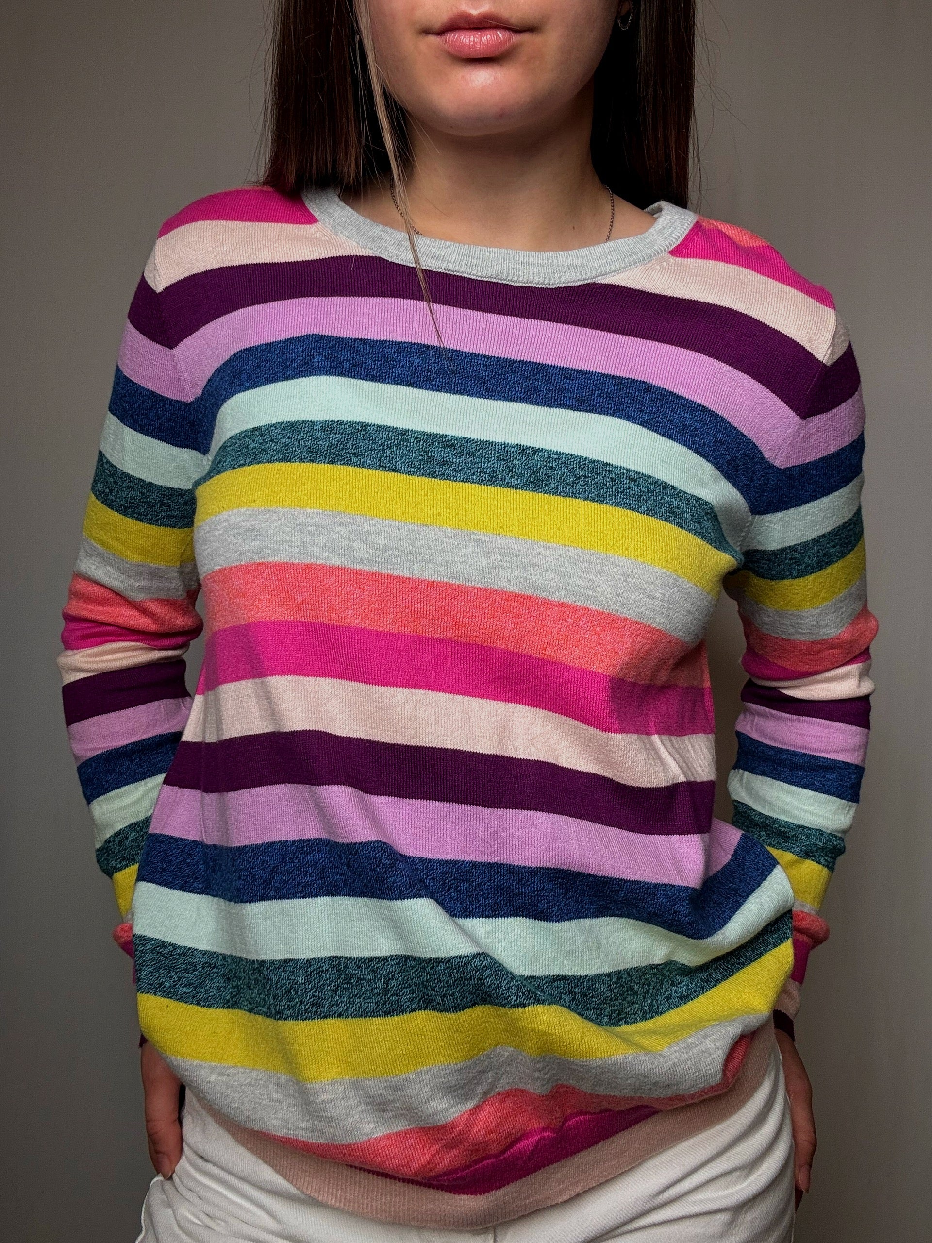 Pull rayé multicolore L vintage