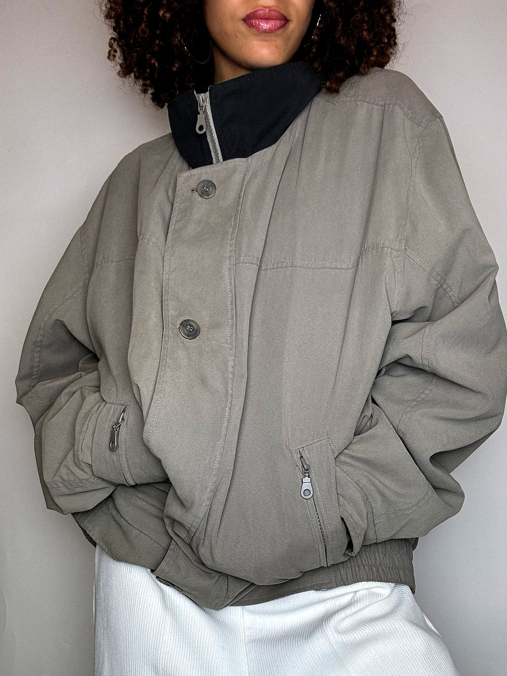 Vintage Greige Leichte Jacke M/L