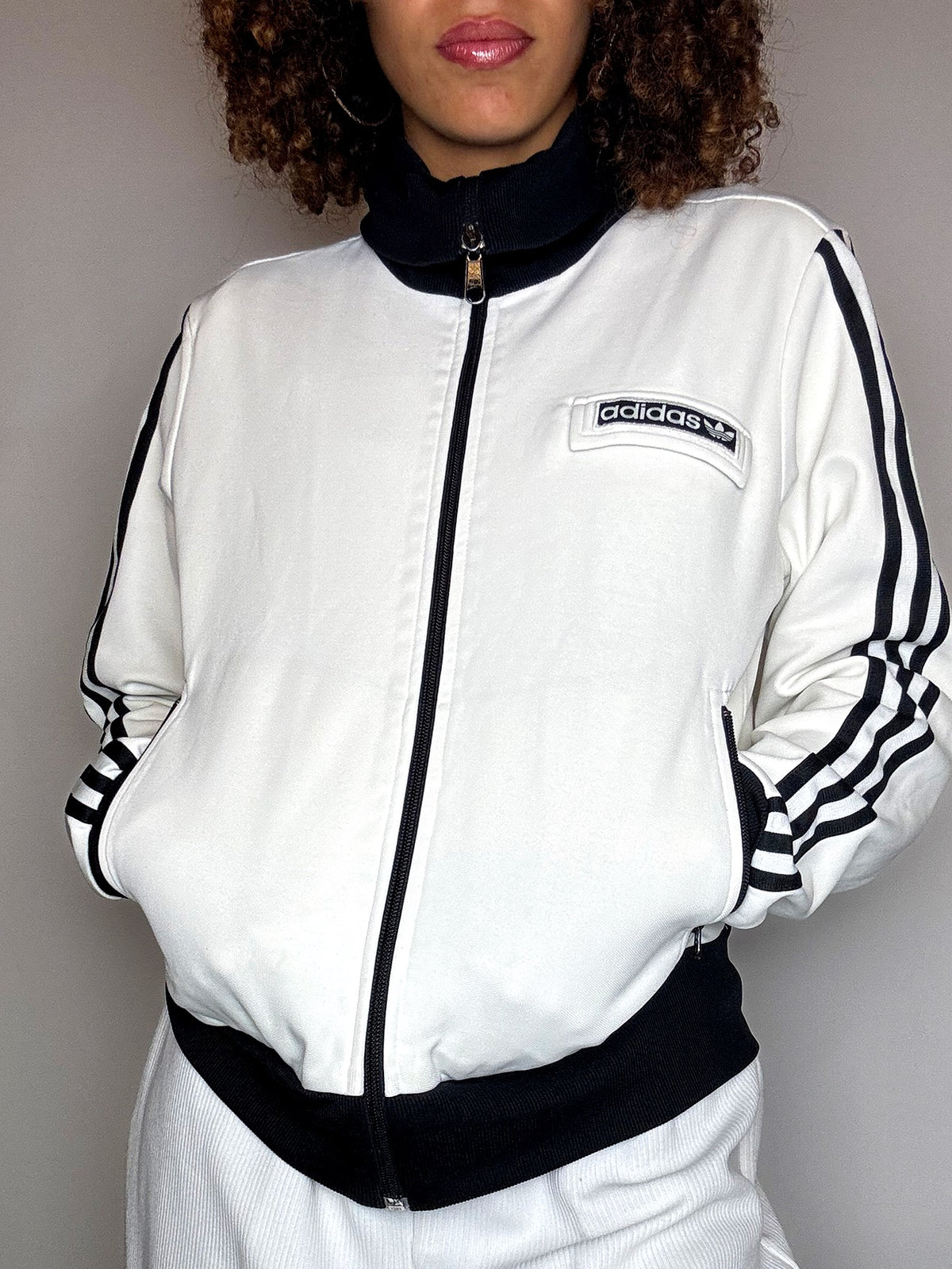 Jacket de sport blanche ADIDAS S/M vintage