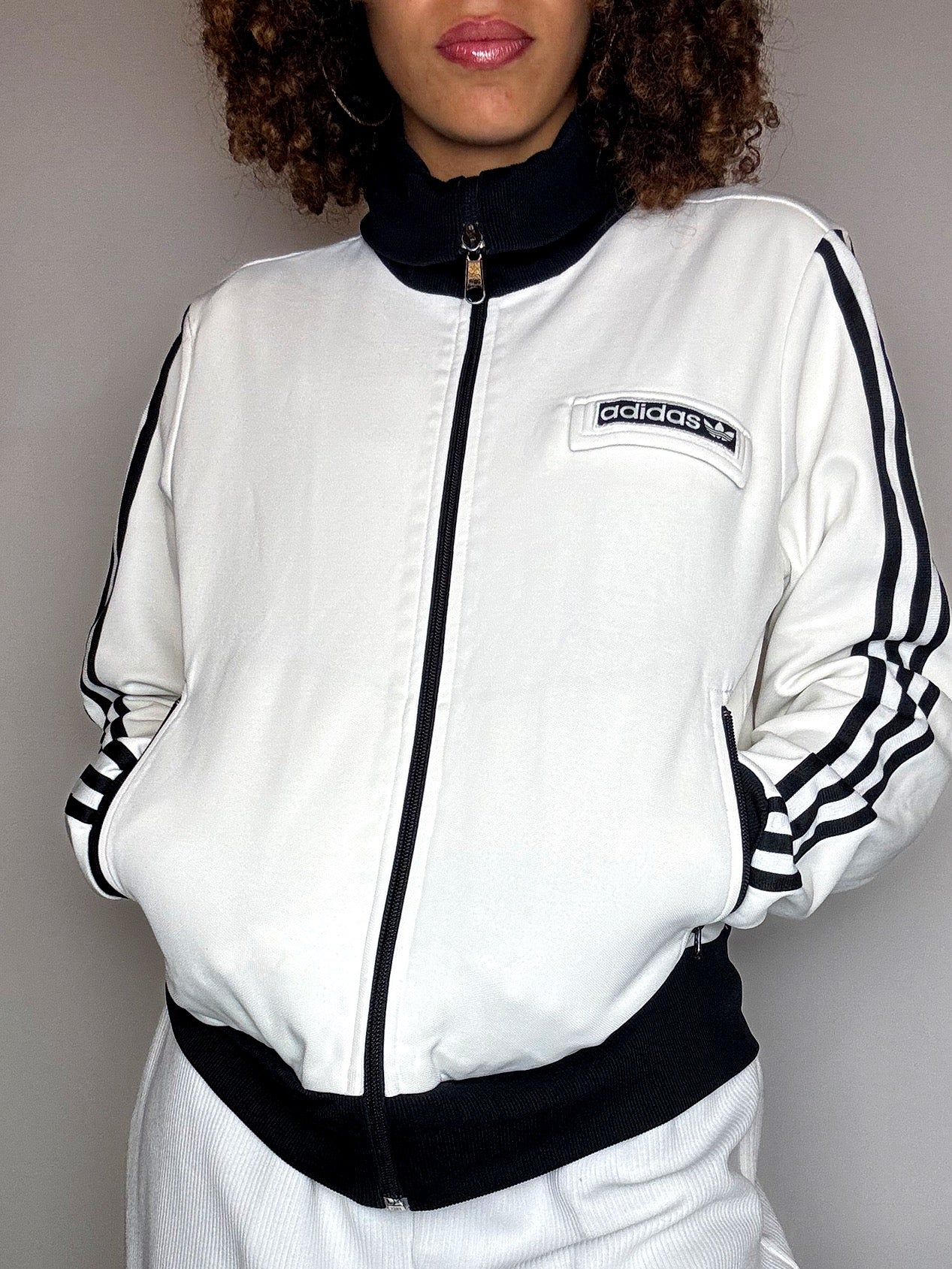 Jacket de sport blanche ADIDAS S/M vintage