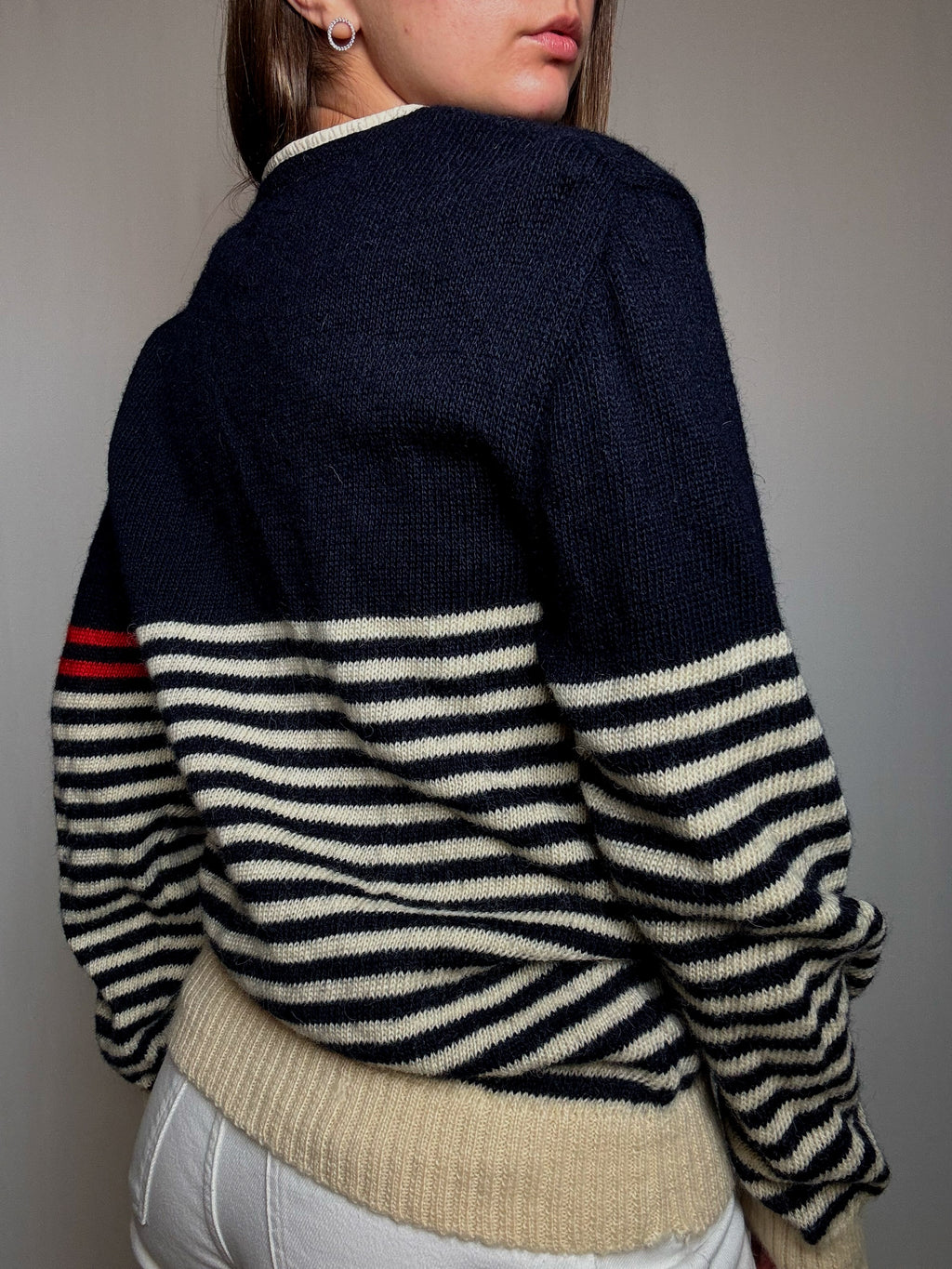 Sergio Tacchini L vintage striped cardigan