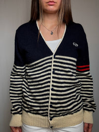 Sergio Tacchini L vintage striped cardigan