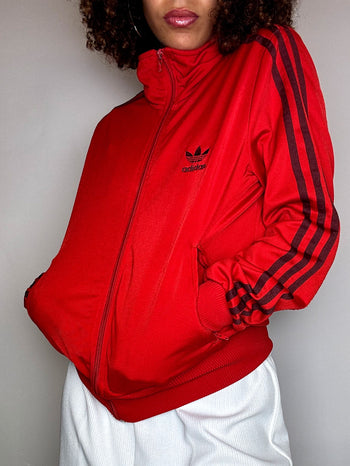 Jacket de sport rouge ADIDAS S vintage