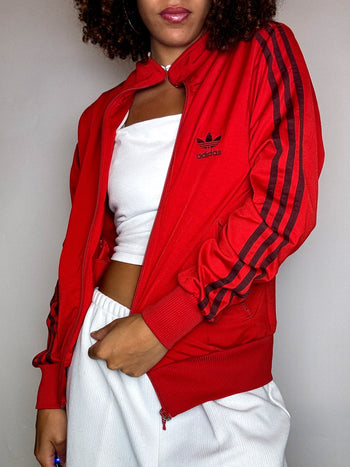 Jacket de sport rouge ADIDAS S vintage