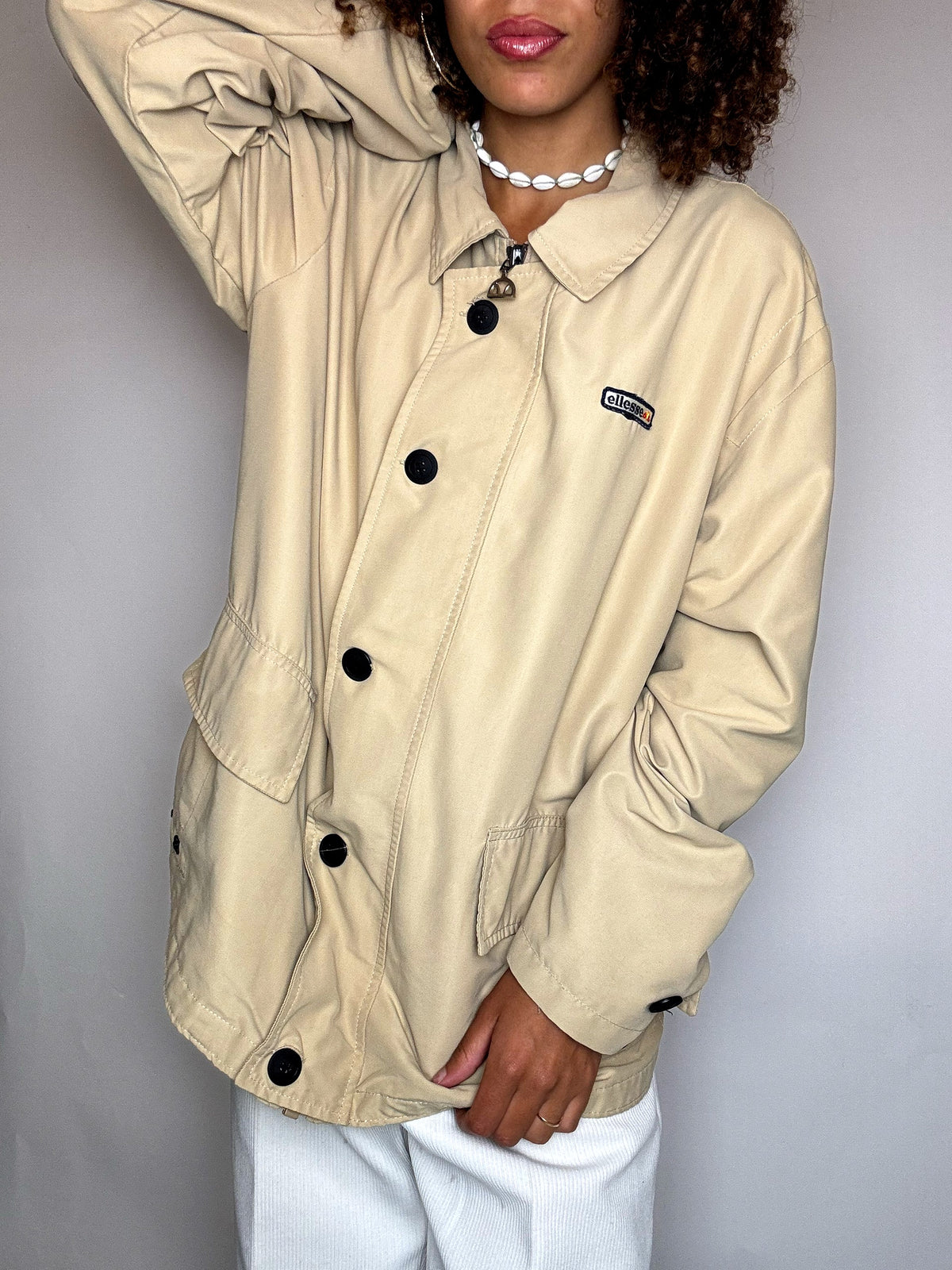 ELLESSE Vintage-beige, leichte Jacke, Größe L