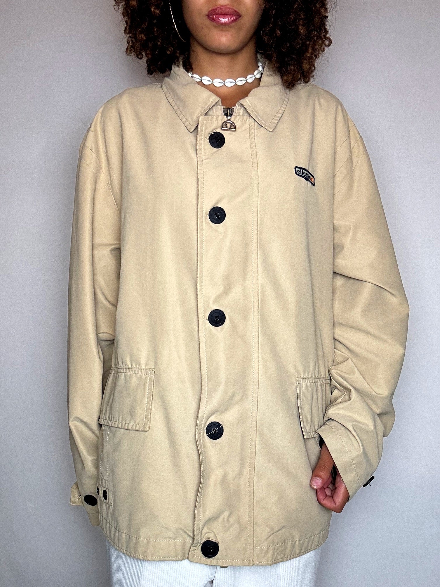 ELLESSE Vintage-beige, leichte Jacke, Größe L