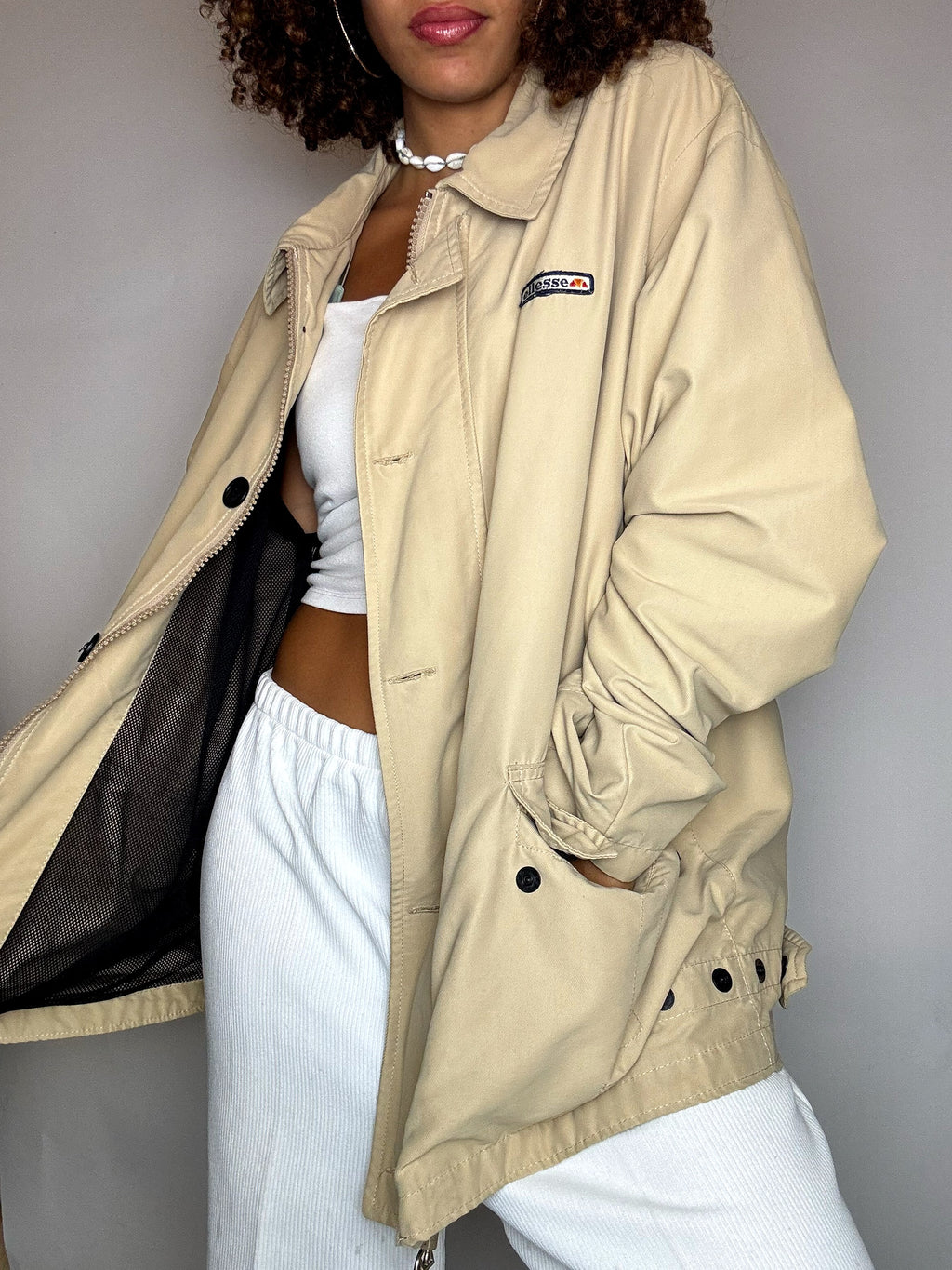 ELLESSE Vintage-beige, leichte Jacke, Größe L