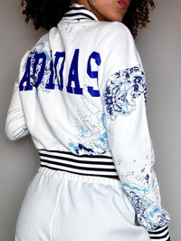 Kurze weiße Bomberjacke ADIDAS S/M Vintage