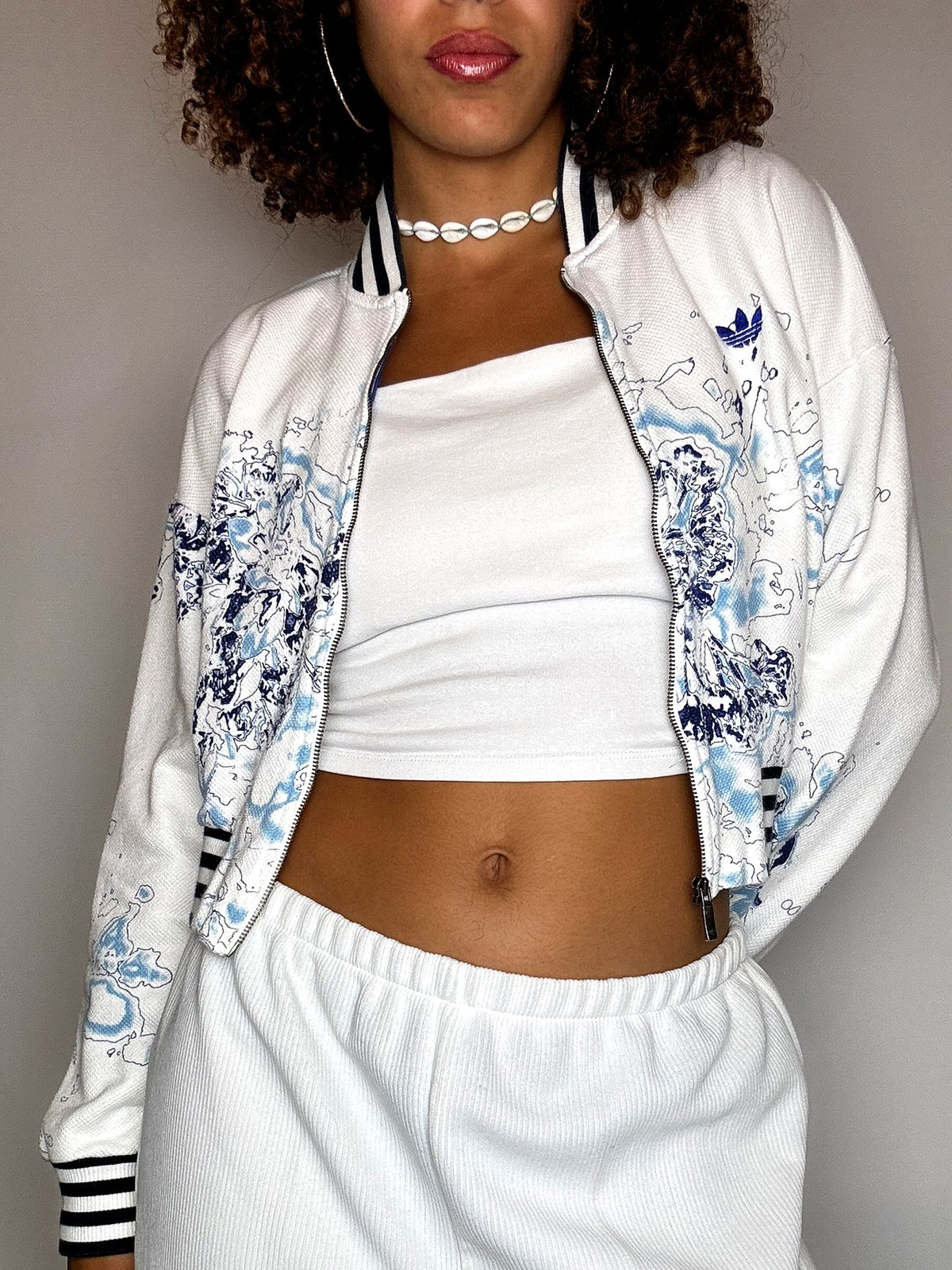 Bomber court blanc ADIDAS S/M vintage