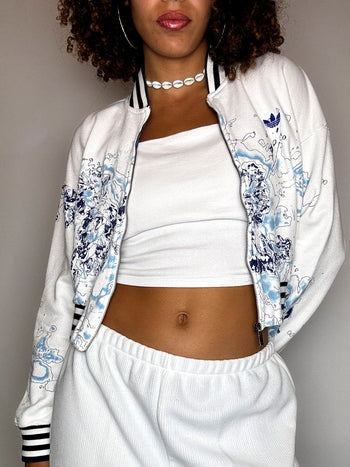 Bomber court blanc ADIDAS S/M vintage