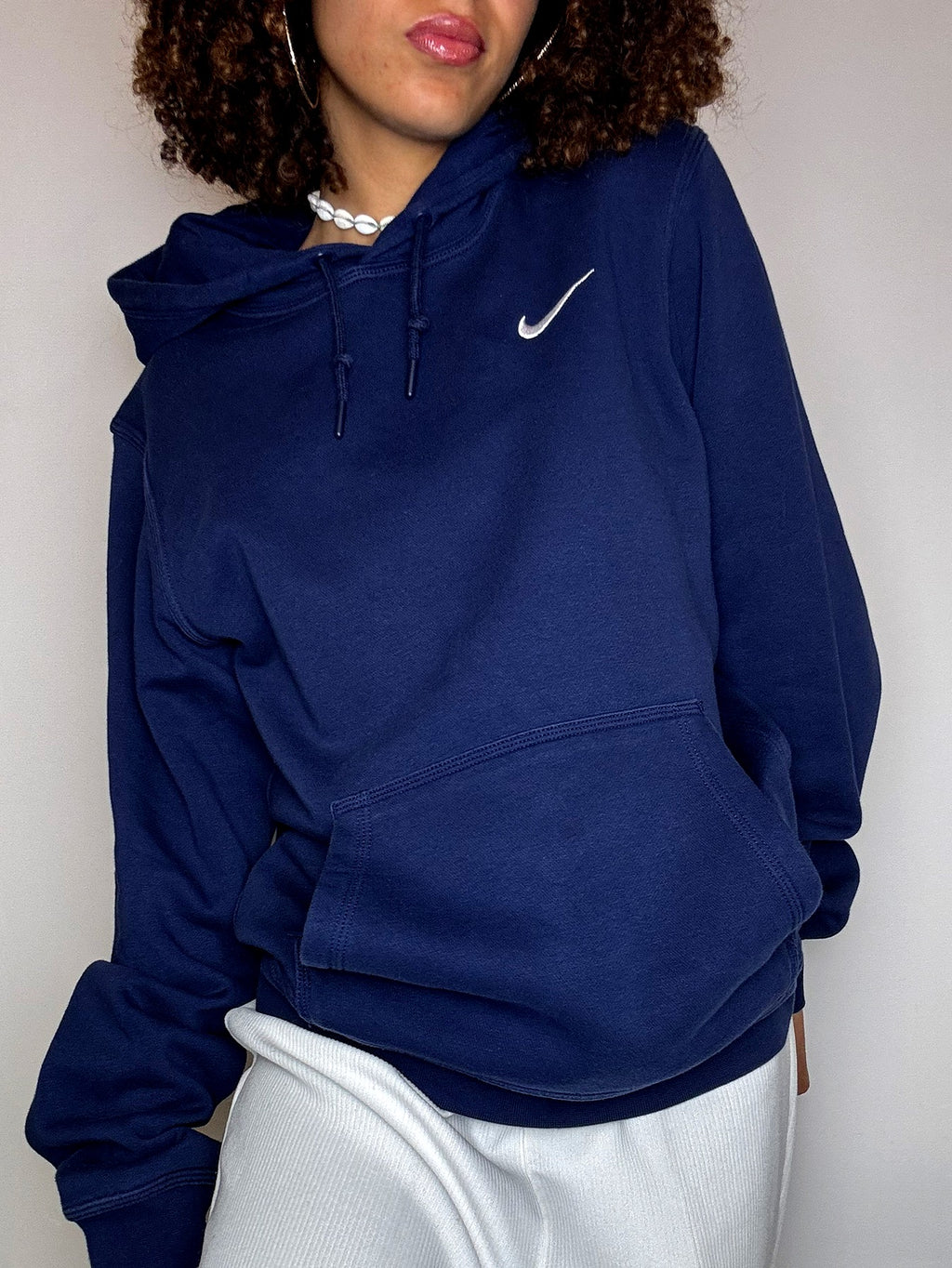 Vintage marineblauer NIKE S Hoodie