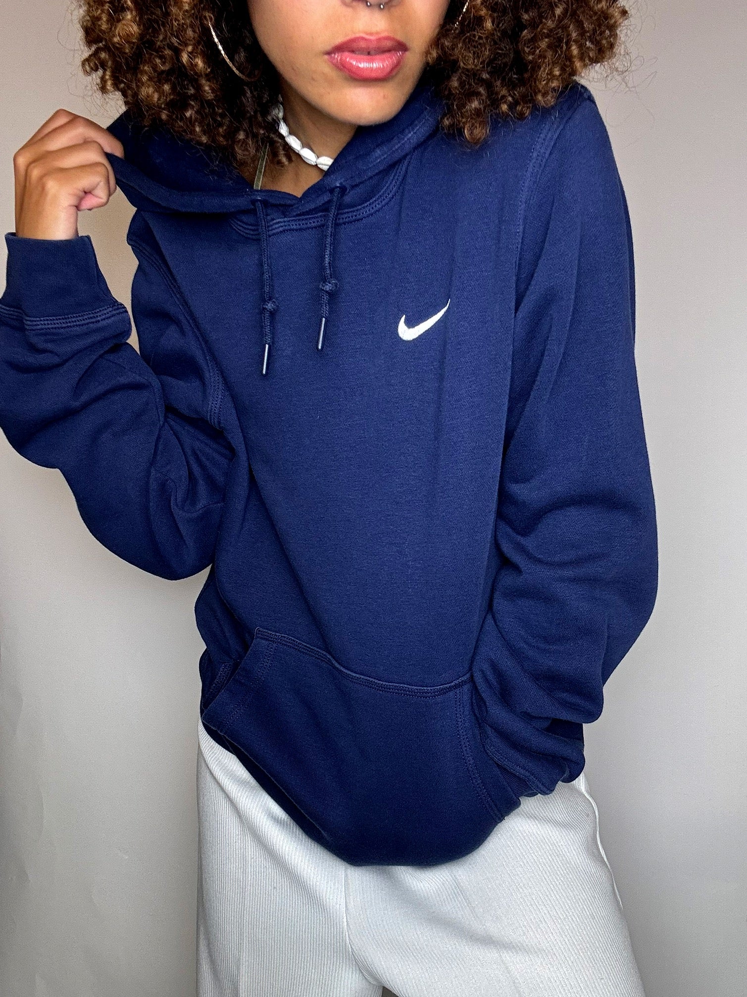 Vintage marineblauer NIKE S Hoodie