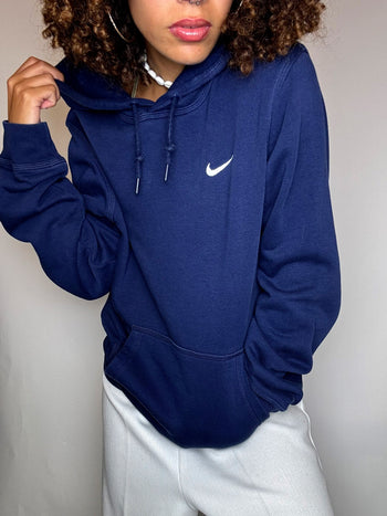 Sweat à capuche marine NIKE S vintage
