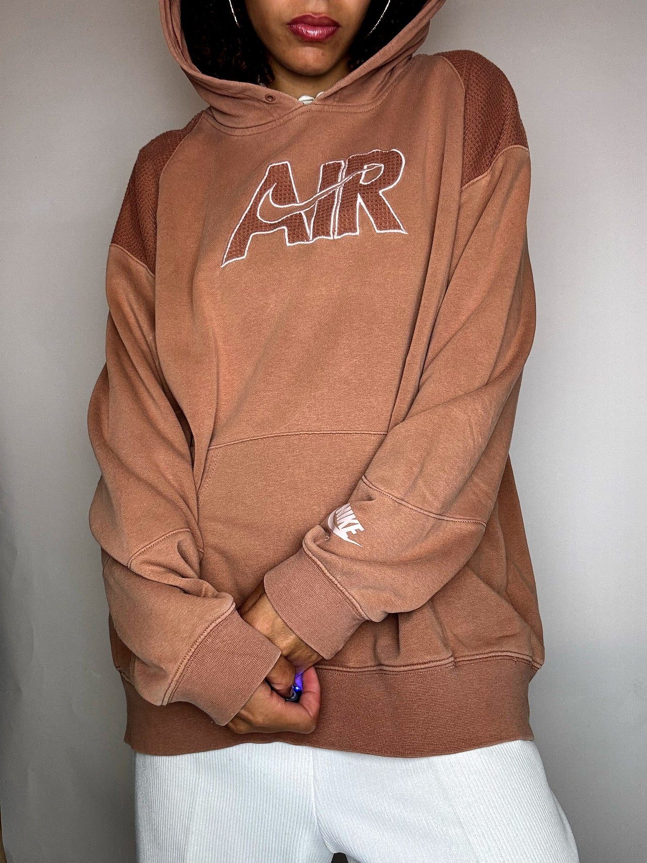 Sweat à capuche camel NIKE S/M vintage