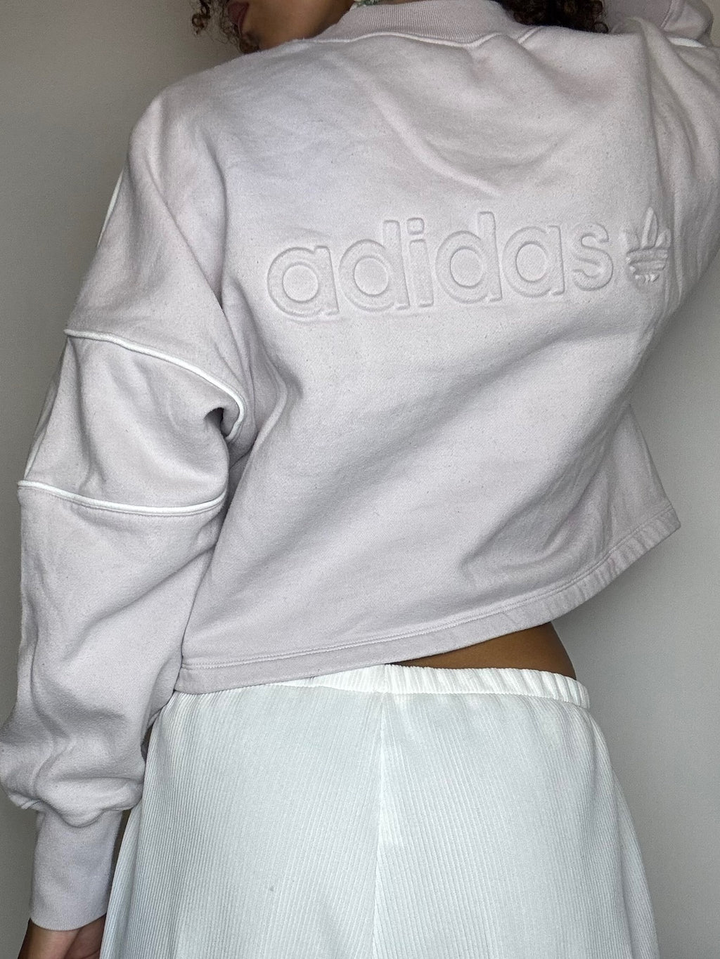 Light pink cropped sweatshirt ADIDAS S vintage