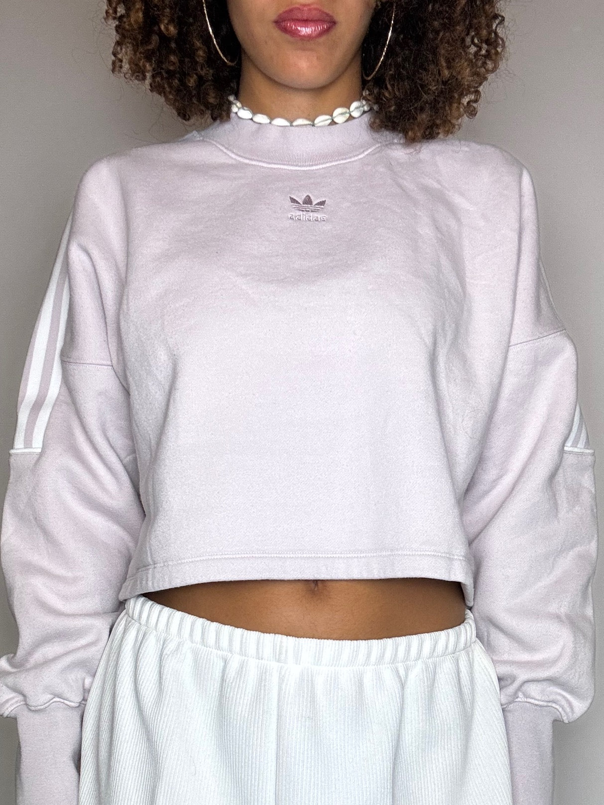 Light pink cropped sweatshirt ADIDAS S vintage