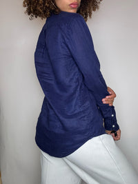 Ralph Lauren navy linen shirt S vintage