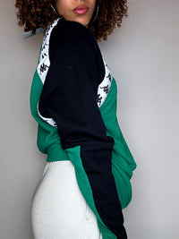 KAPPA Vintage-Sweatshirt, grün und schwarz, Größe M