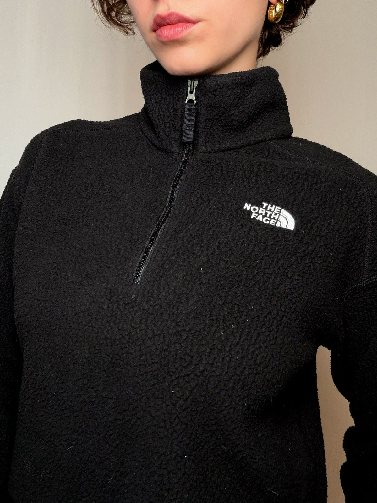 Polaire noire cropped North Face S vintage