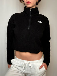 Polaire noire cropped North Face S vintage