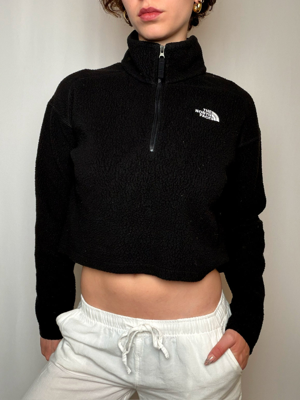 Polaire noire cropped North Face S vintage