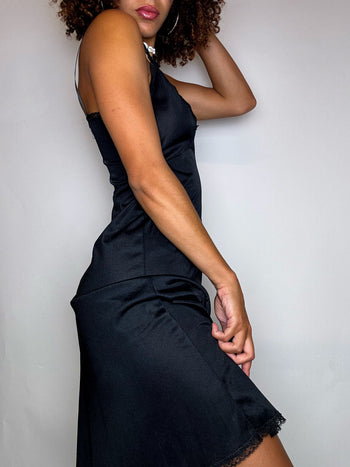 Robe lingerie noire S/M vintage