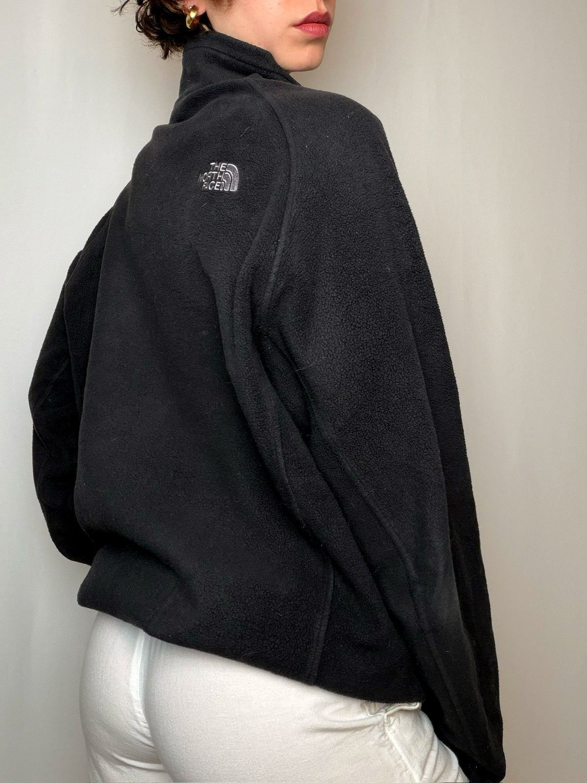 Polaire noire à zip North Face L vintage