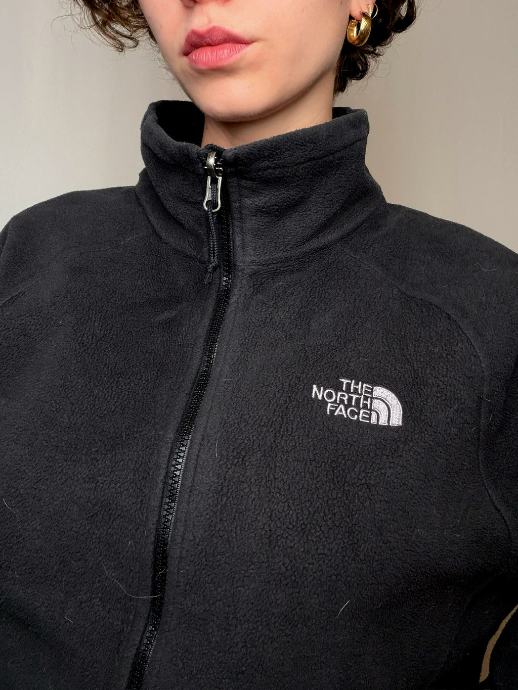 Polaire noire à zip North Face L vintage