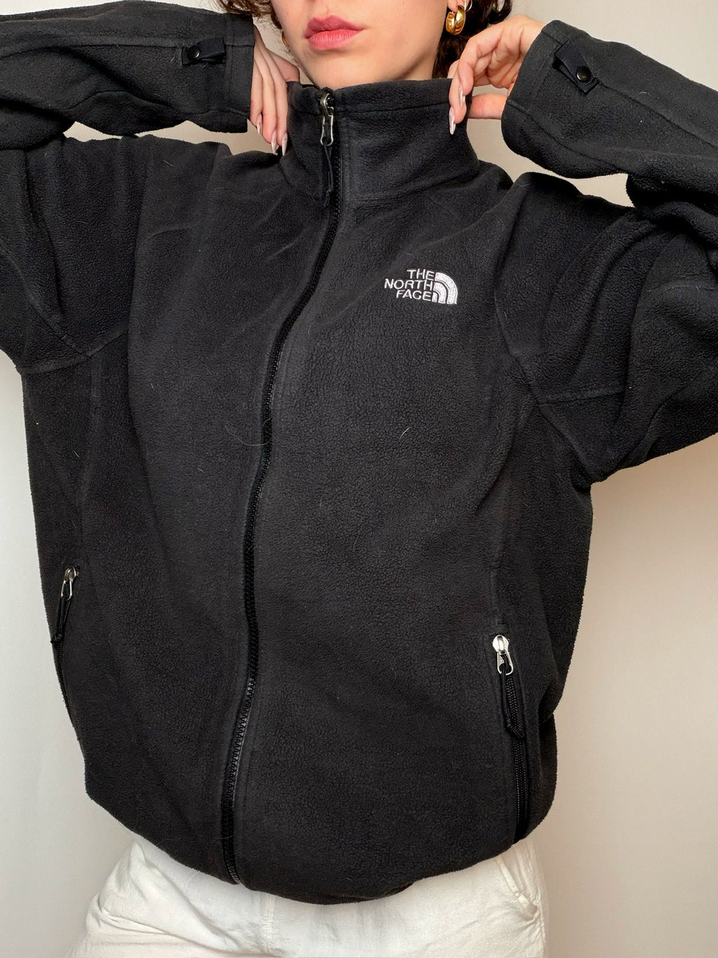 Polaire noire à zip North Face L vintage
