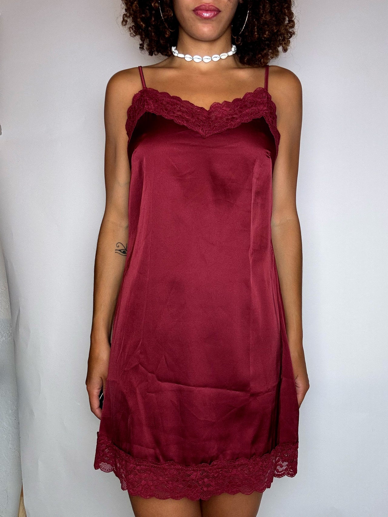Robe lingerie bordeaux S/M vintage