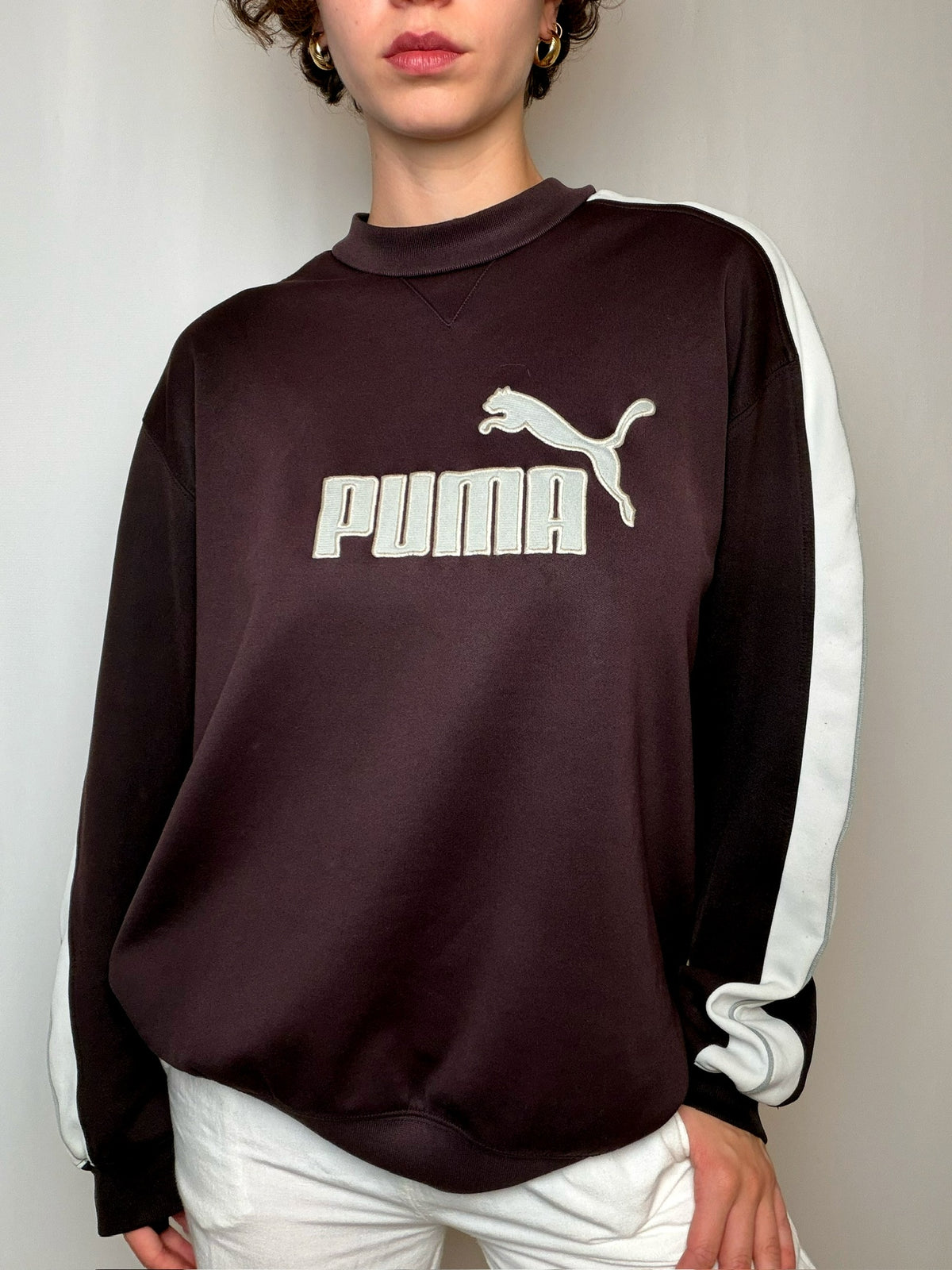 Sweat crewneck brun PUMA M vintage