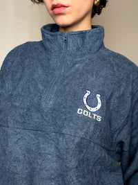 Polaire zippée bleu chiné NFL M vintage