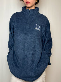 Polaire zippée bleu chiné NFL M vintage