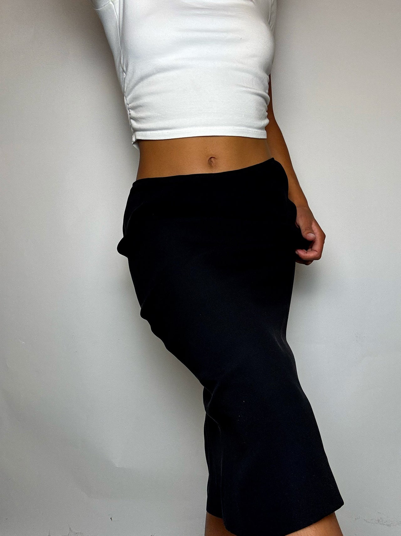 Jupe mi longue noire M/L vintage