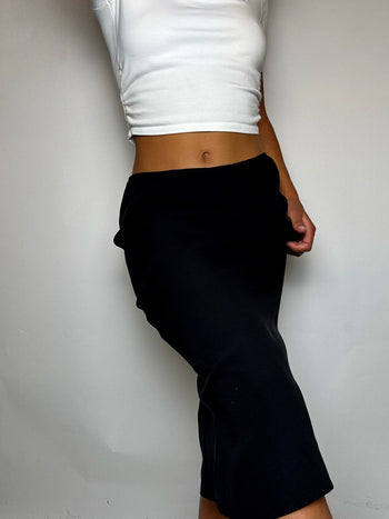 Jupe mi longue noire M/L vintage