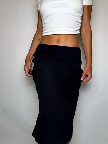 Jupe mi longue noire M/L vintage