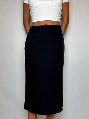 Jupe mi longue noire M/L vintage