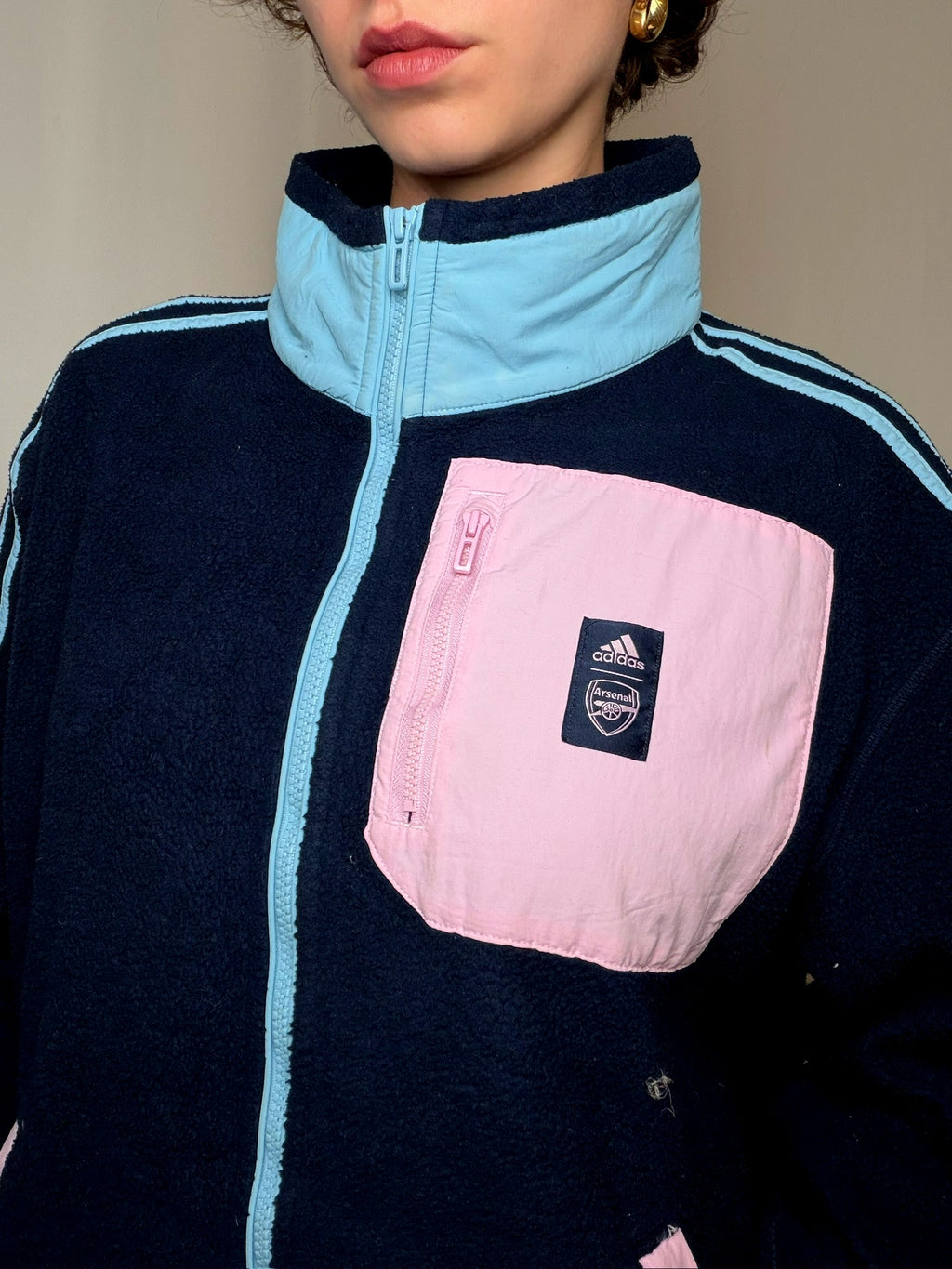 Polaire épaisse bleu Arsenal Adidas S vintage