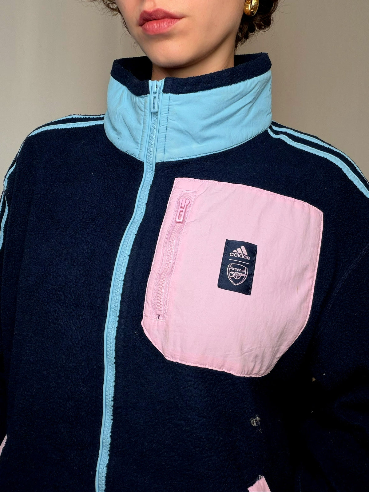 Polaire épaisse bleu Arsenal Adidas S vintage