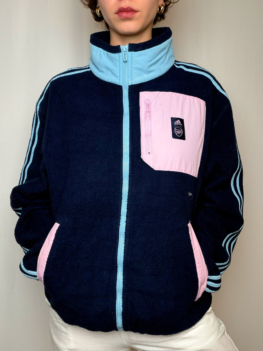 Polaire épaisse bleu Arsenal Adidas S vintage