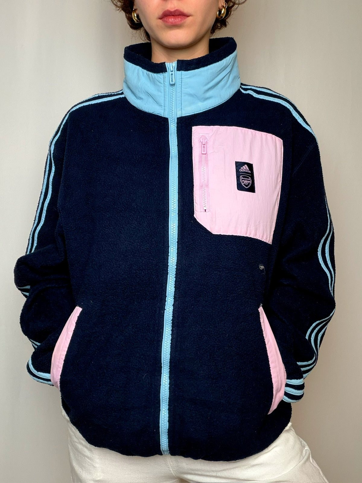 Polaire épaisse bleu Arsenal Adidas S vintage