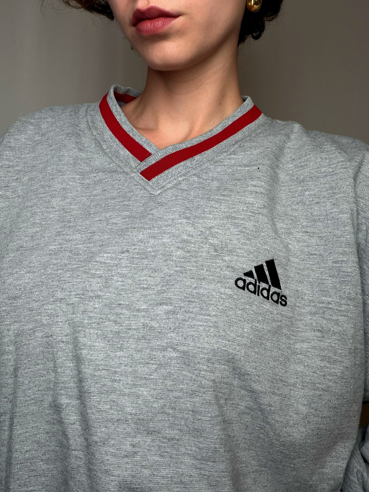 Sweat gris réversible Adidas L vintage